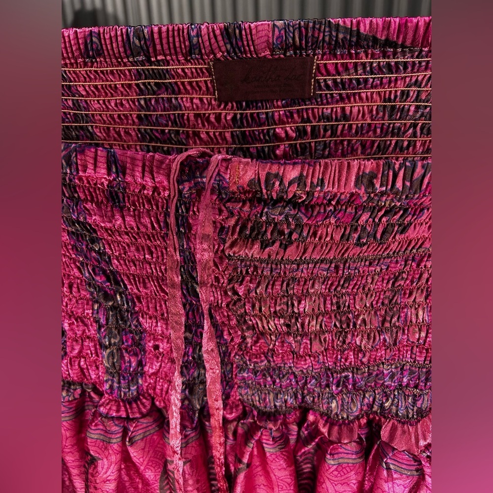 Women’s Kantha Bae Pink Polyester Floral Maxi Bohemian Skirt Designer Size OS - Picture 3 of 3